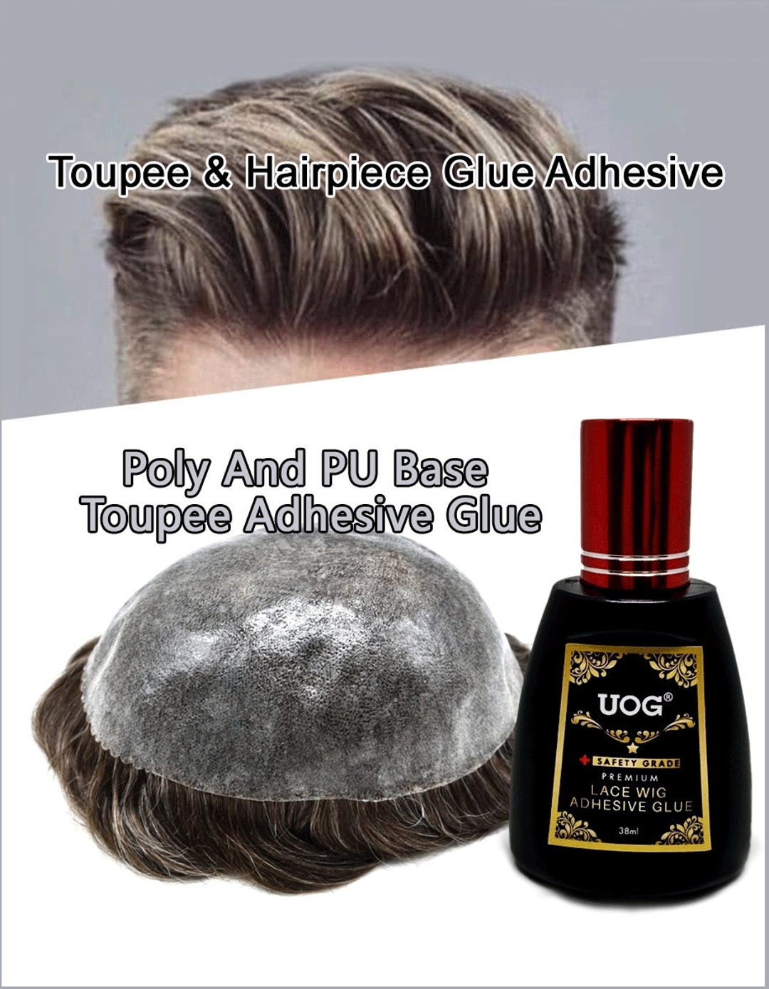 UOG Toupee Glue Adhesive. Poly and PU Base Toupee Adhesive. Hairpiece Glue Adhesive. Allergy