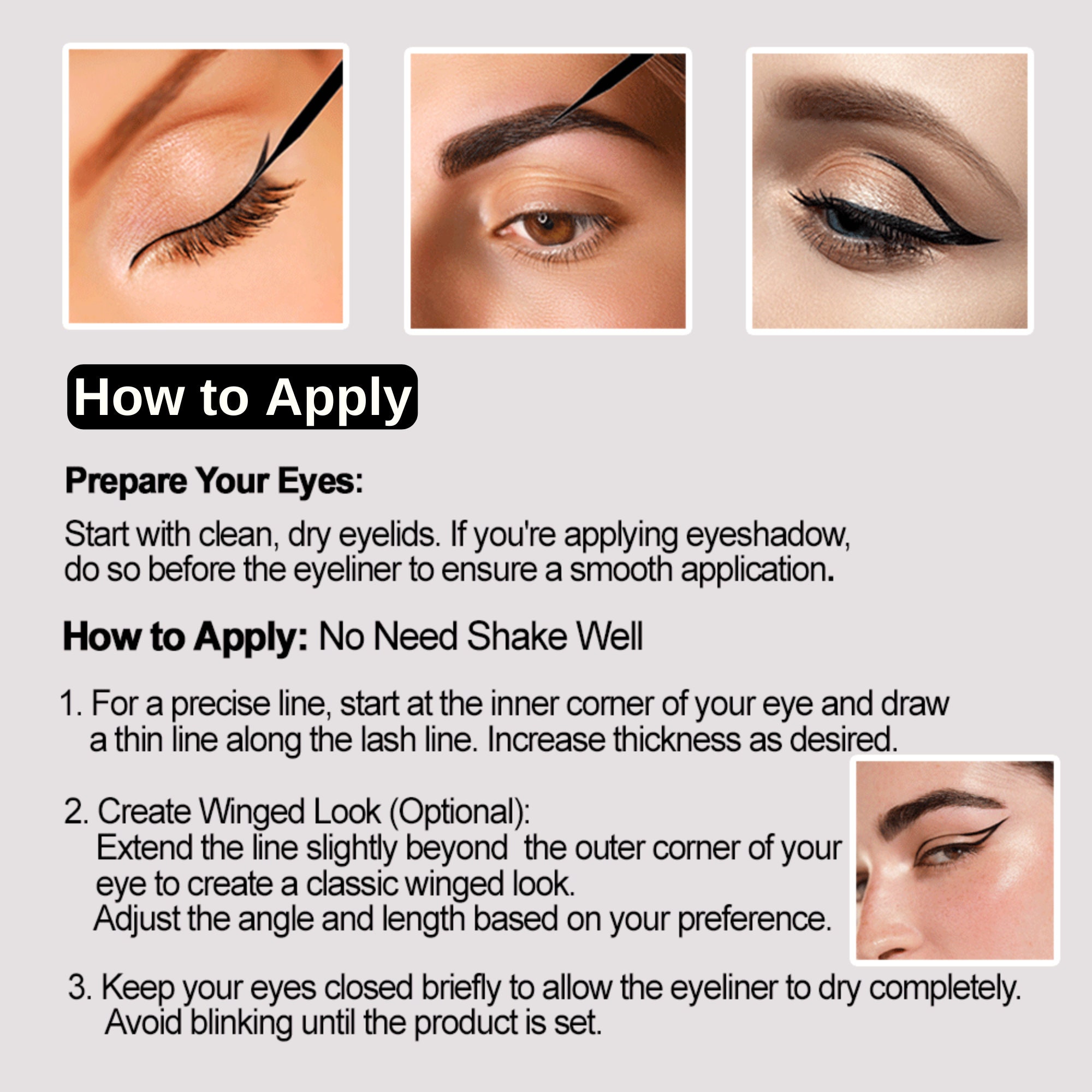 UOG Liquid Eyeliner. Semipermanent Liquid Eyeliner. Allergy Free