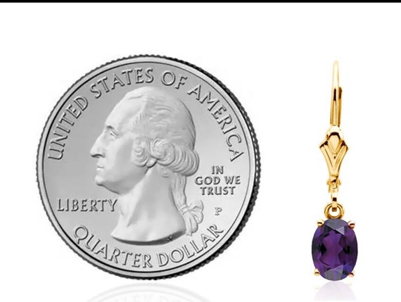 Amethyst Dangle 14k yellow gold Earrings - image 2