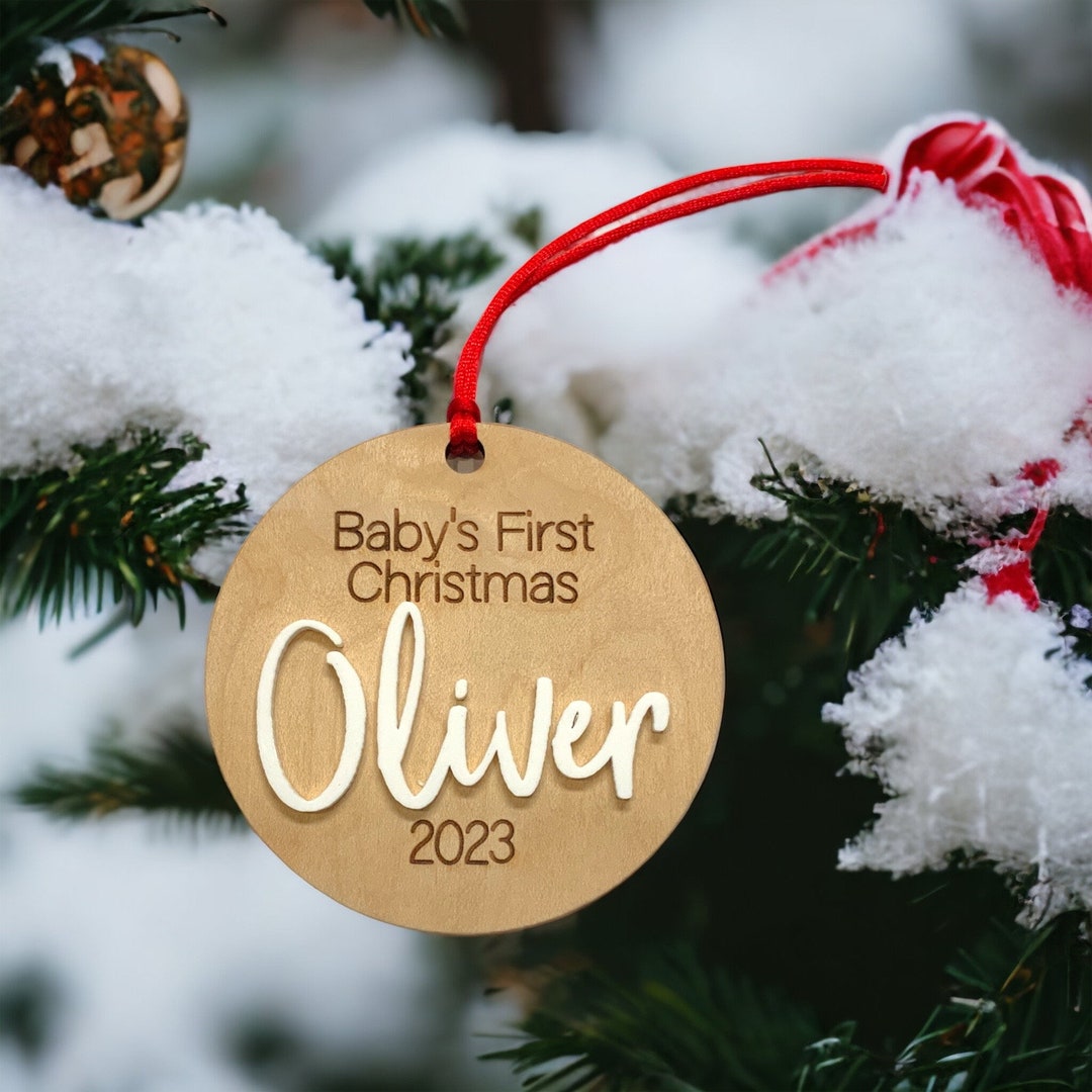 Personalized Babys 1st Christmas Ornament 2023, Custom Baby Keepsake Ornament Handmade, Cute