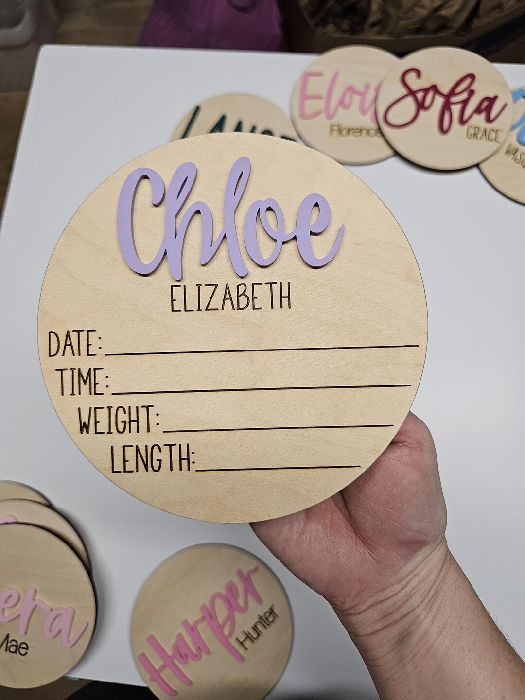 Baby Birth Announcement Sign, Personalized Baby Name Sign for Hospital ...