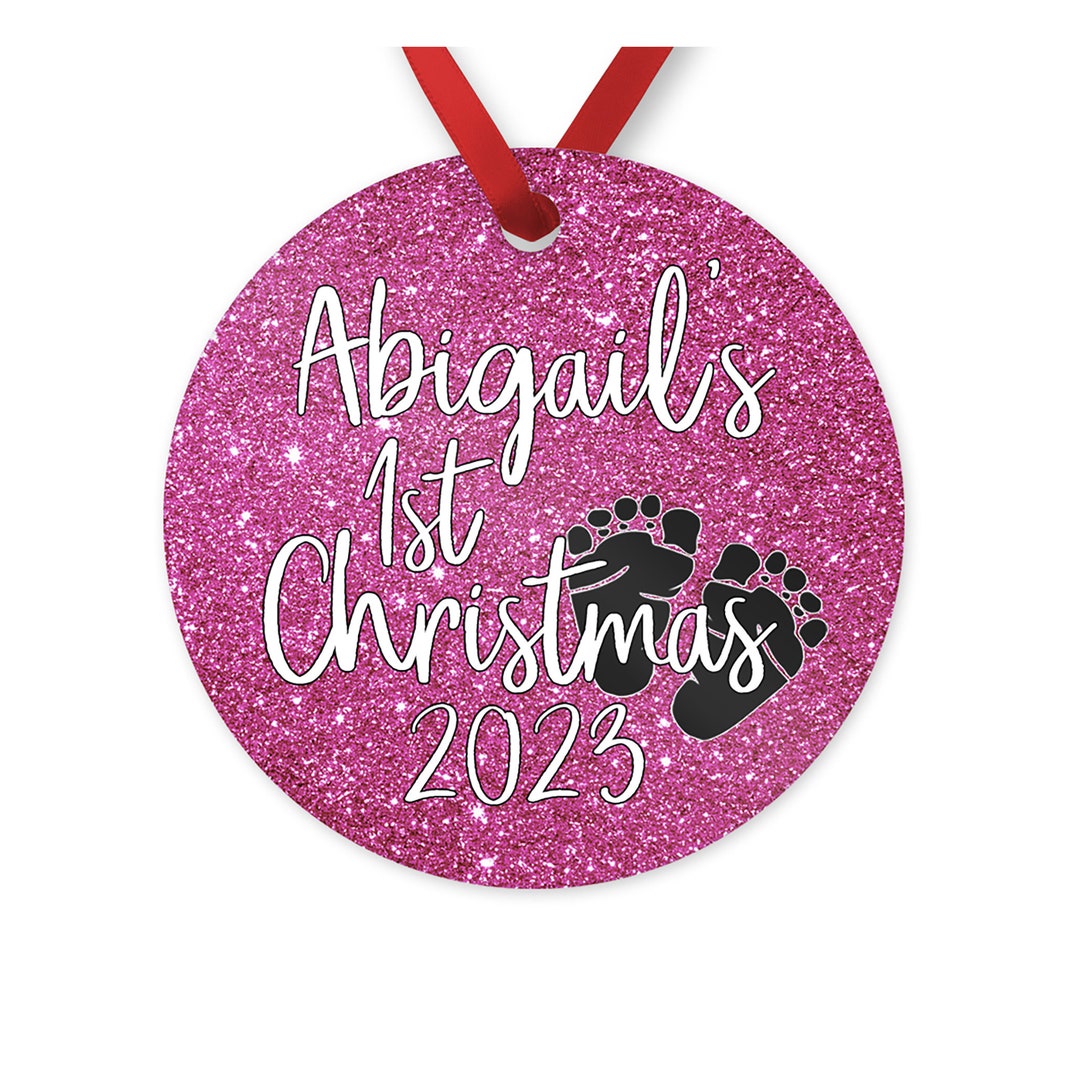 Personalized Baby Girl 1st Christmas Ornament 2023, Custom Infant Girl