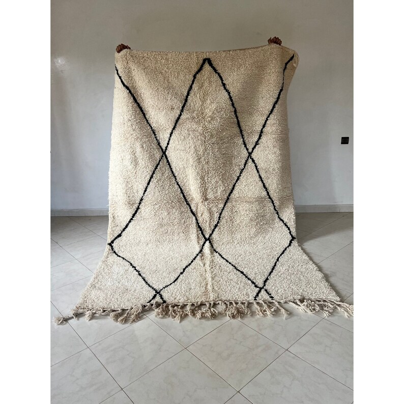 MOROCCAN 5.5X8.5 FT Beni ourain Wool Handmade Abstract boho Colorful