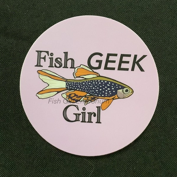 Fish Geek Girl Circle sticker