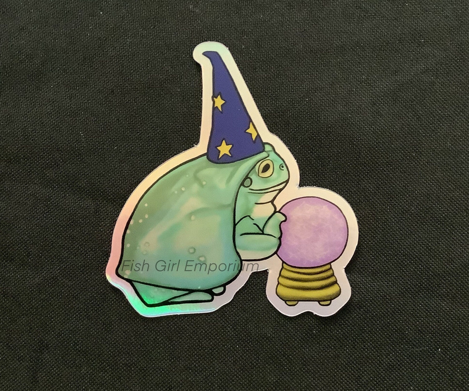 Frog Wizard Holographic Sticker - Etsy