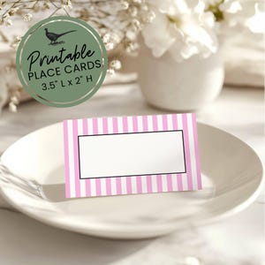 Cartões de lugar imprimíveis inspirados em Eloise | Cartões de lugar em tenda imprimíveis | Modelo de cartões de lugar em branco | Cartões de lugar faça você mesmo | Download instantâneo