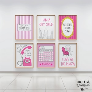 Set of 6 Eloise Printables | Eloise Inspired Printable Wall Art | Digital Download