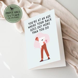 carte d'anniversaire d'humour de vieillesse | Carte d'anniversaire vierge imprimable | carte d'anniversaire | Téléchargement numérique