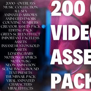 200GB+ Video Editing Pack,Editing Bundle,Video editing,After Effects,Motion Graphics, Cinematic Transitions, FX Presets,MRR,Digital