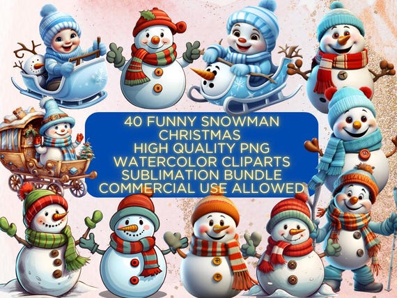 40 面白い雪だるまのクリスマス クリップアート、クリスマス クリップ