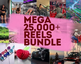 25,000+ Viral Reels Bundle, Faceless Reels, Viral Aesthetic Videos for Instagram TikTok YouTube Shorts, PLR MRR, Reels Pack