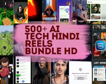 500+ Tech Reels Bundle,Instagram reels,reel videos,social media reels,facebook reels,TikTok Videos,YouTube Shorts