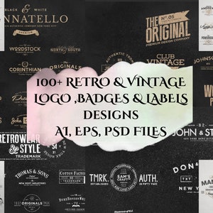 126 Retro Logo,retro Logo Design,vintage Logo,retro Badges,premade Logo ...