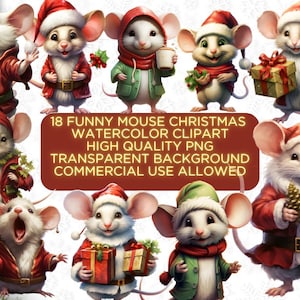 18 Funny Mouse Christmas Clipart,Clipart Bundle,christmas mouse,funny christmas,merry christmas,christmas animal,holiday cliparts