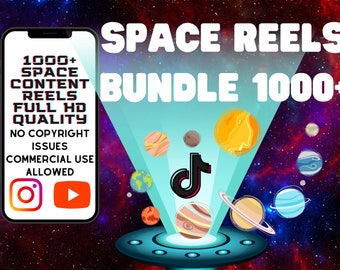 1000以上のSpace Reelsバンドル、Instagramリール、リールビデオ、YouTubeコンテンツ、Facebookリール、TikTokビデオ、YouTubeショート