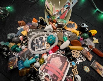 Large Witchy Mystery Scoop: Crystals, Jewelry, Tarot, Skulls, Miniatures, Ravens, Crows, Ghosts, Books
