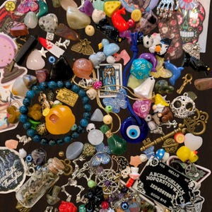 Large Witchy Mystery Scoop: Crystals, Tarot, Crowcore, Curio Box, Renn Festival Trinkets, Crystal Jewelry, Witchcraft