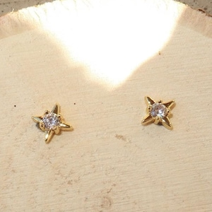 Gold Star Stud Earrings - Minimalist Celestial Studs, Cute Gift