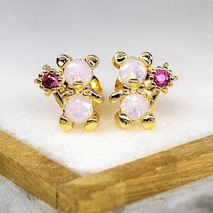 Boucles d&#39;oreilles ours en peluche - Bijoux à breloques kawaii, cadeau mignon délicat pour elle