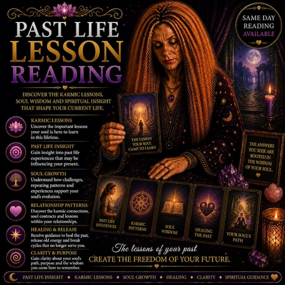 Past Life Lesson Reading Same Day, Accurate Psychic Guidance, Karmic Lessons, Soul Growth and Past Life Insight