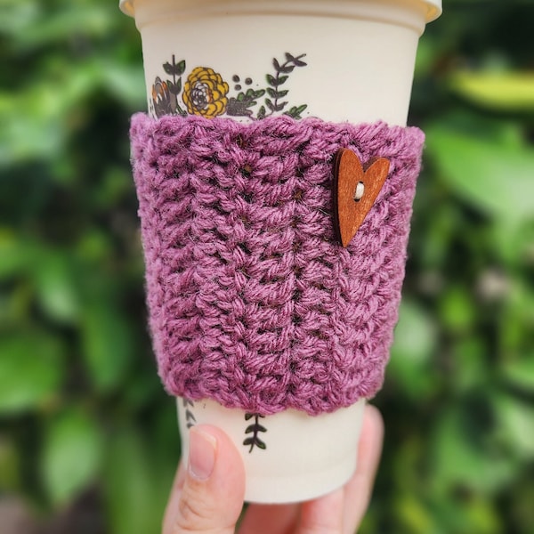 Crochet coffee cozy, coffee sleeve, iced coffee cozy, drink cozy, coffee cup cozy, cup cozy, Valentines day gift