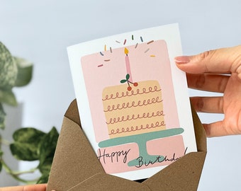 Birthday cute blank greeting card