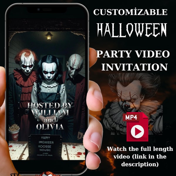 Halloween Invitation Video - Spooky Party evite, Customizable invitation with music and animation, Animated Adult invite, digital invite