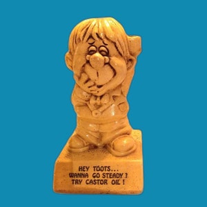 Vintage 1972 Paula Silliskulptur Figur ""Try Castor Oil"" W-305 MISSING RING."
