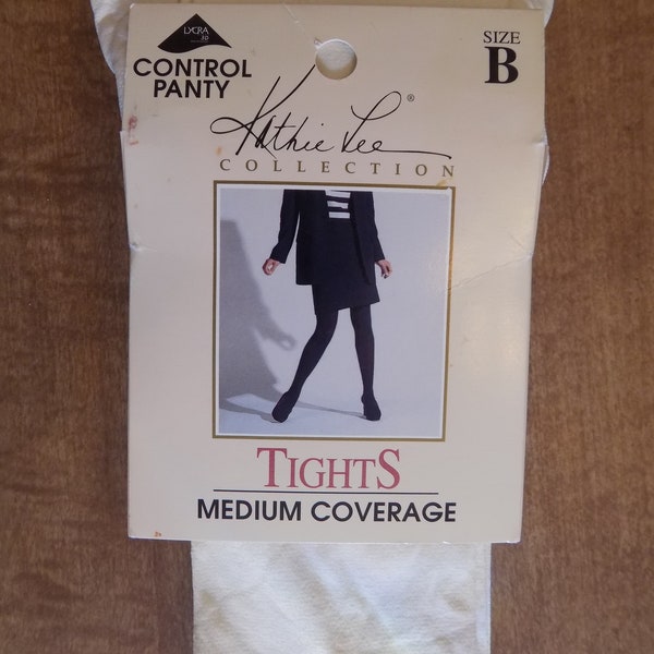 DEADSTOCK Vintage 1997 Kathie Lee Collection Tights Antique White SIZE B Lycra