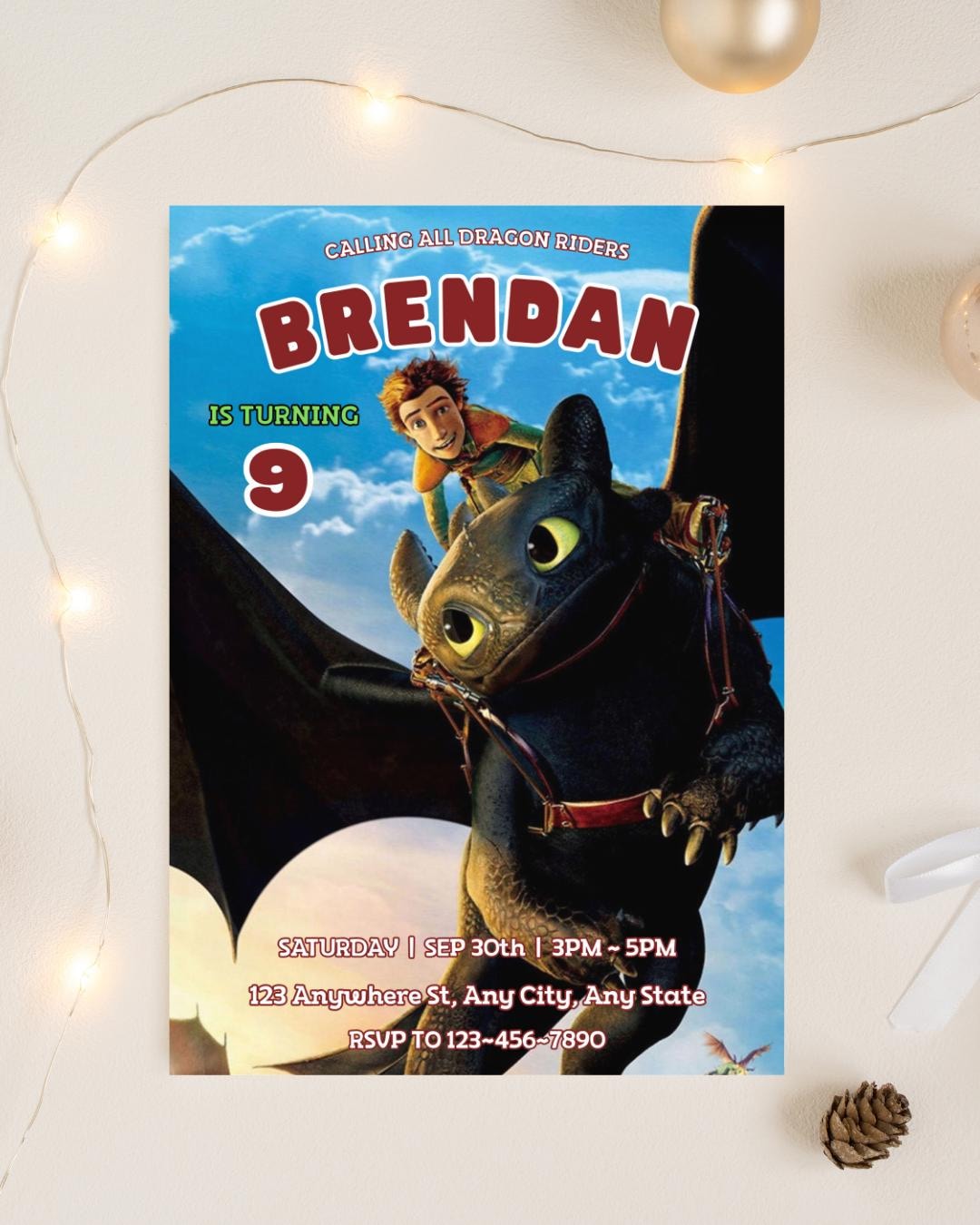 Editable How to Train Your Dragon Birthday Template, Dragon Party ...