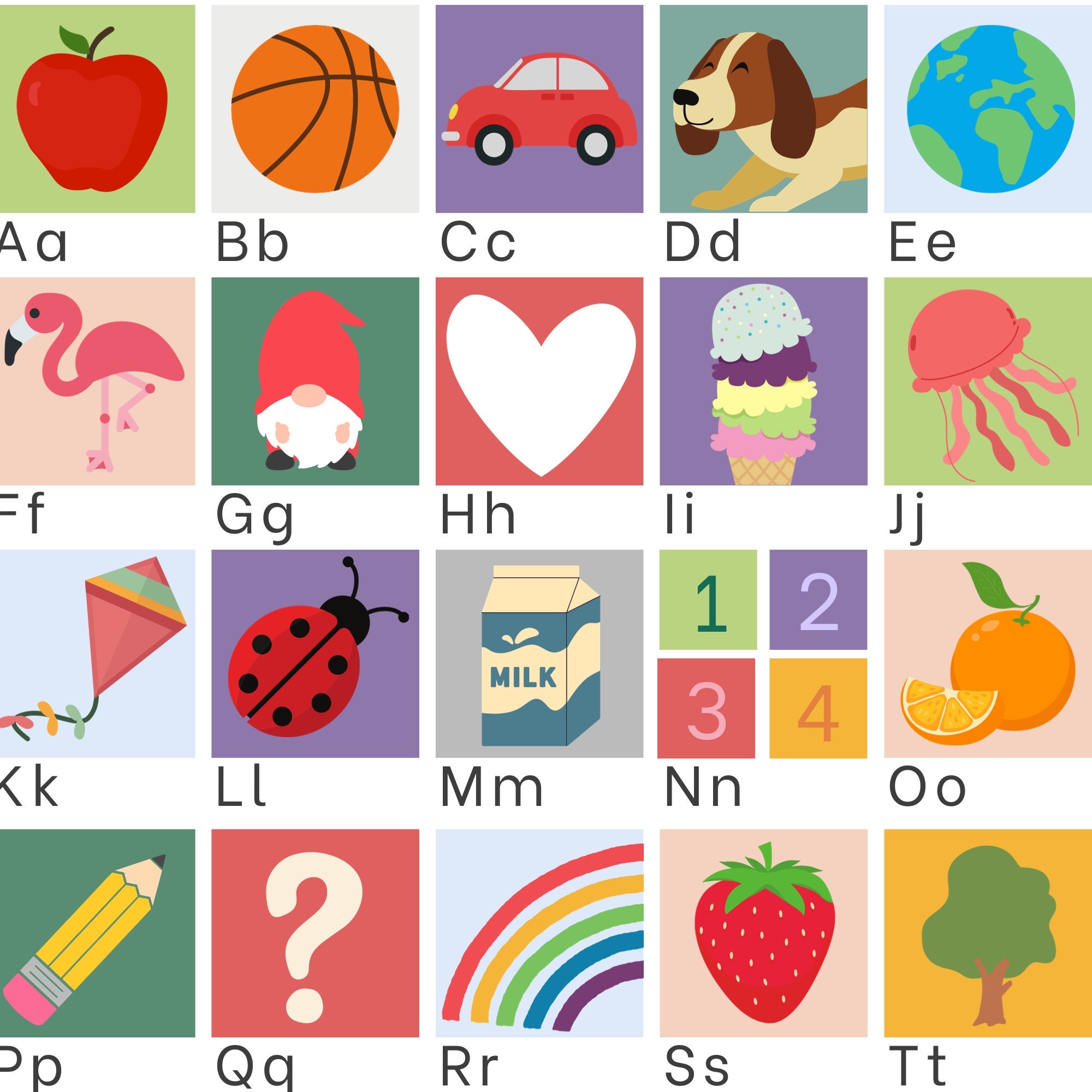Block Alphabet Print Kids Alphabet Printable Poster Homeschool ...