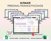 Annual Budget Google Sheets Excel Spreadsheet Monthly Biweekly Budget Tracker Bill Calendar Debt Tracker 50/30/20 Budget Spreadsheet Tracker
