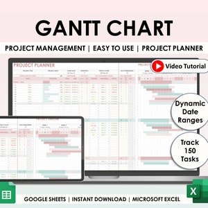 Projektplaner Gantt Chart Google Sheets Excel Tabelle Projektmangement Automated Project Timeline Business Aufgabentracker Vorlage