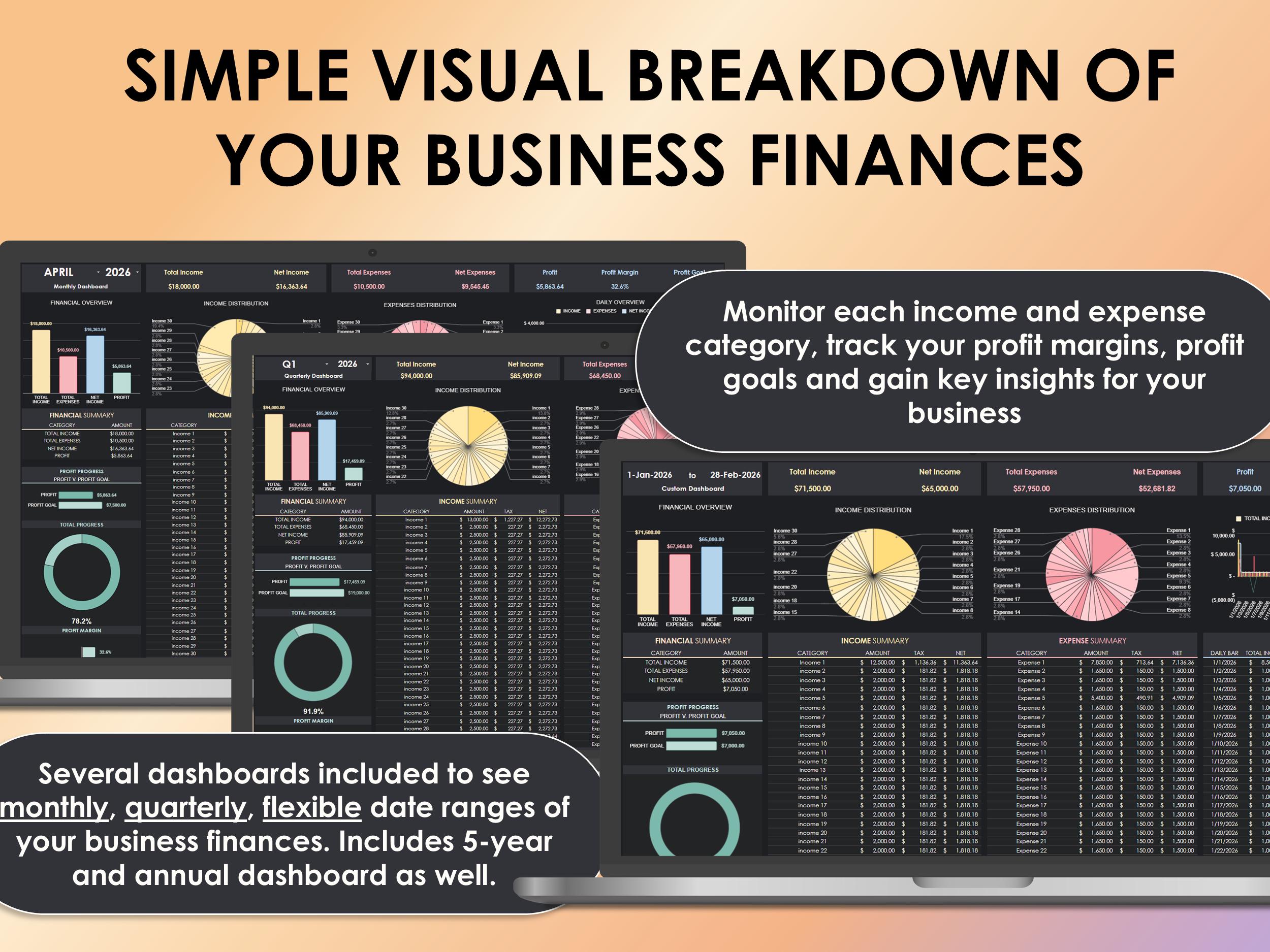 Small Business Bookkeeping Spreadsheet Template Profit and Loss Easy ...