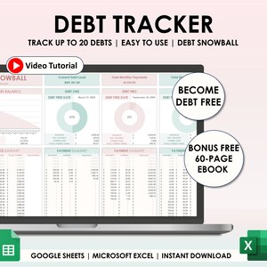 Debt Snowball Spreadsheet Google Sheets Excel Debt Payoff Tracker Excel Debt Snowball Calculator Debt Payoff Tracker Debt Spreadsheet