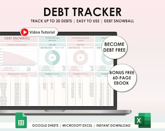 Debt Snowball Spreadsheet Google Sheets Excel Debt Payoff Tracker Excel Debt Snowball Calculator Debt Payoff Tracker Debt Spreadsheet