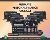 Ultimate Annual Monthly Budget Google Sheets Excel Spreadsheet Template Budget Tracker Financial Planner Bill Tracker Debt Tracker Dark Mode