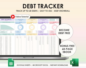 Debt Snowball Spreadsheet Google Sheets Excel Spreadsheet Debt Tracker Debt Payoff Tracker Debt Spreadsheet Debt Reduction Tracker