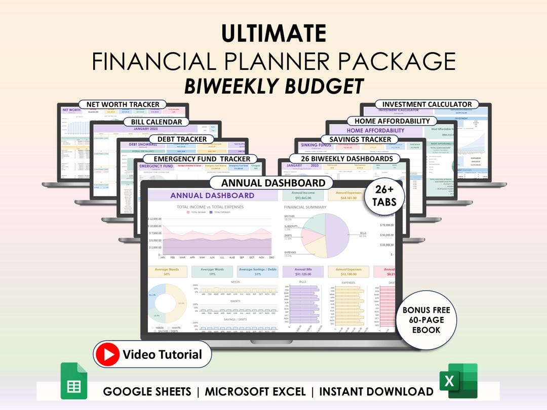 Biweekly Paycheck Budget Spreadsheet Excel Google Sheets Fortnightly ...