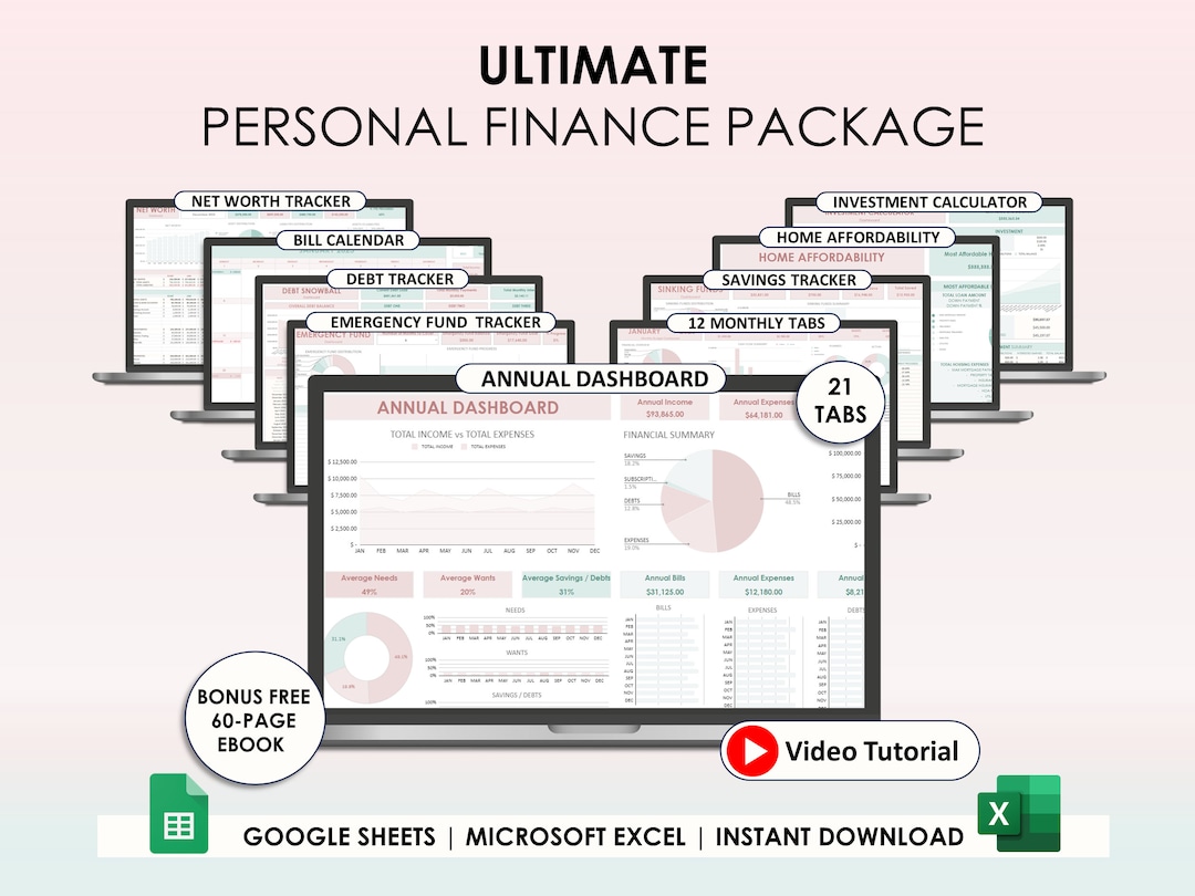 Annual Budget Spreadsheet Excel Google Sheets Monthly Biweekly Budget ...