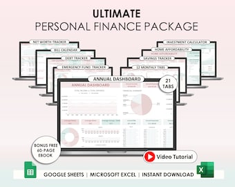 Roczny arkusz kalkulacyjny budżetu Arkusze Google Miesięczny dwutygodniowy tracker budżetu Planer budżetu Planer finansowy Kalendarz rachunków Tracker zadłużenia