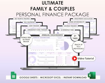 Family Budget Spreadsheet: Excel & Google Sheets Planner (Digital Download)