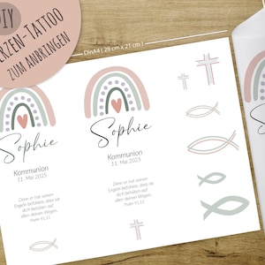 Candle tattoo, candle foil, DIY, baptism, communion, confirmation, personalized, Persolini