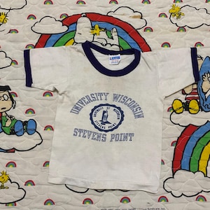 1970’s Blue Bar Champion Kids UW- Stevens Point Wisconsin shirt size XS 2-4