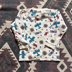 Cute vintage kids airplane long sleeve shirt size 4T