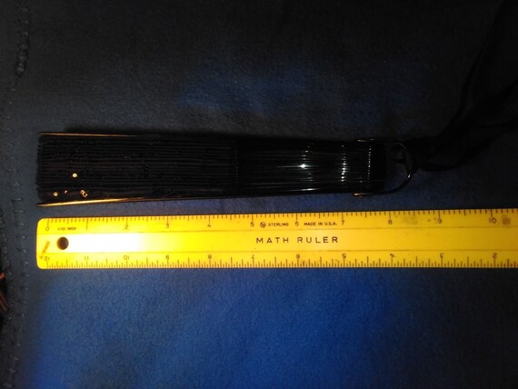 Antique Handheld Black Sequined Pattern Design To… - image 9