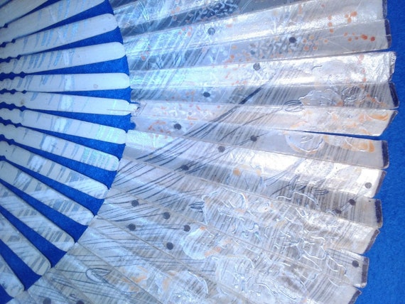 Leadigol Translucent Silk Hand Held Fan - Embroidered Floral With Tassels, Ancient Style For Wedding & Decor - View #2