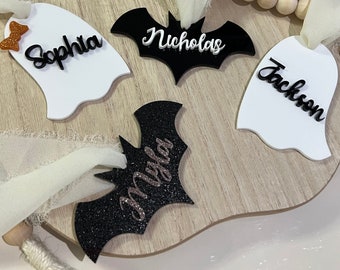 Personalized Halloween Basket Tag: Acrylic Boo Bag Tag
