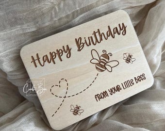 Personalized Bumble Bee Wooden Gift Card Holder