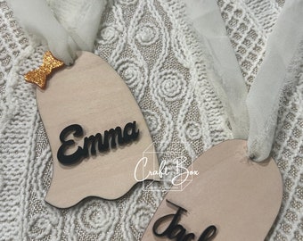 Personalized Halloween Basket Tag: Wooden Ghost Boo Bag Tag